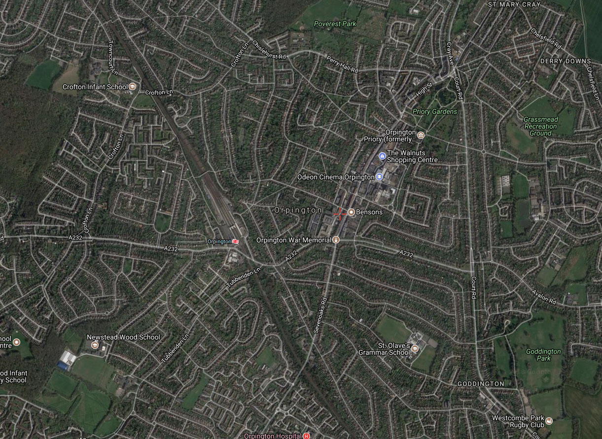 Sattelite image of Orpington