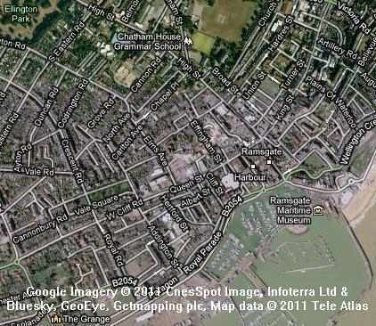 Sattelite image of Ramsgate, Kent, England